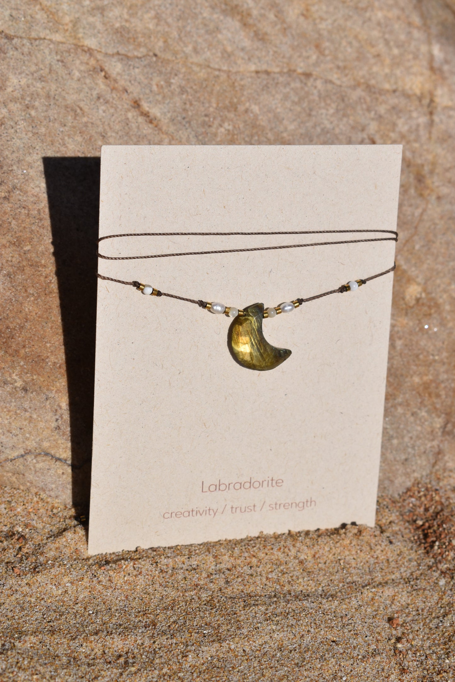 Half moon labradorite necklace